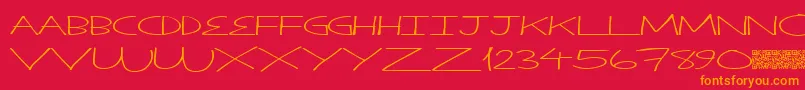 フォントThinkplan – 赤い背景にオレンジの文字