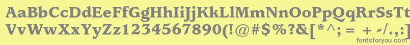 フォントUsherwoodstdBlack – 黄色の背景に灰色の文字