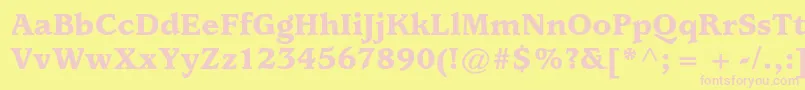 UsherwoodstdBlack Font – Pink Fonts on Yellow Background