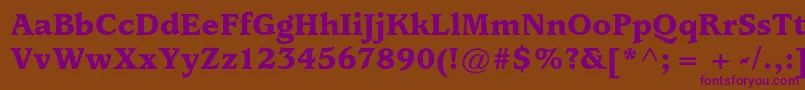 UsherwoodstdBlack Font – Purple Fonts on Brown Background