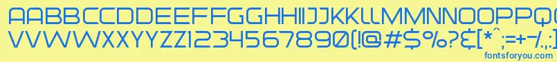 OutlierRail Font – Blue Fonts on Yellow Background