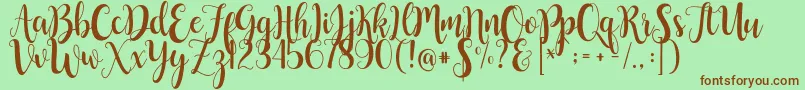 ButtercupSample Font – Brown Fonts on Green Background