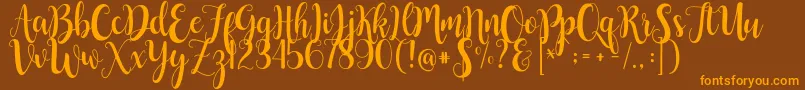 ButtercupSample Font – Orange Fonts on Brown Background