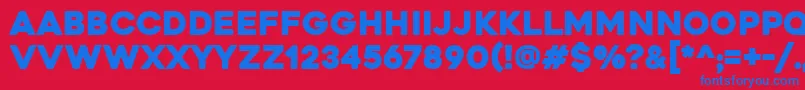 Heavitas Font – Blue Fonts on Red Background