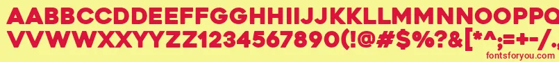 Heavitas Font – Red Fonts on Yellow Background