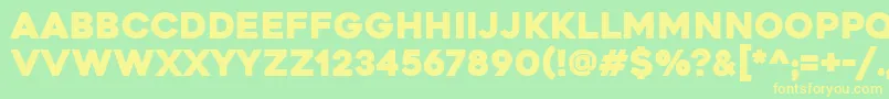 Heavitas Font – Yellow Fonts on Green Background