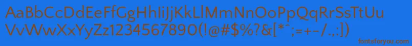 QuattrocentosansRegular Font – Brown Fonts on Blue Background