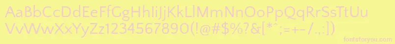 QuattrocentosansRegular Font – Pink Fonts on Yellow Background
