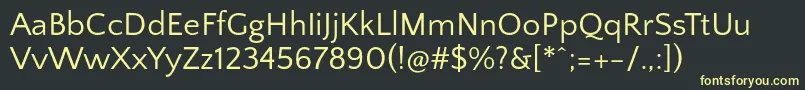 QuattrocentosansRegular Font – Yellow Fonts on Black Background