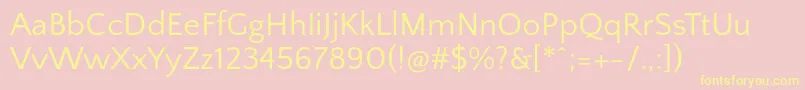 QuattrocentosansRegular Font – Yellow Fonts on Pink Background