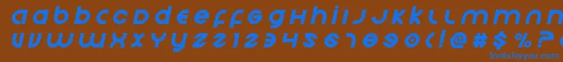 Echostationtitleital Font – Blue Fonts on Brown Background