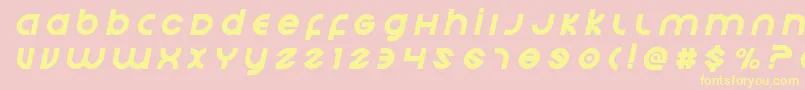 Echostationtitleital-Schriftart – Gelbe Schriften auf rosa Hintergrund