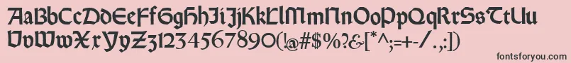 Rundgotischrauh Font – Black Fonts on Pink Background