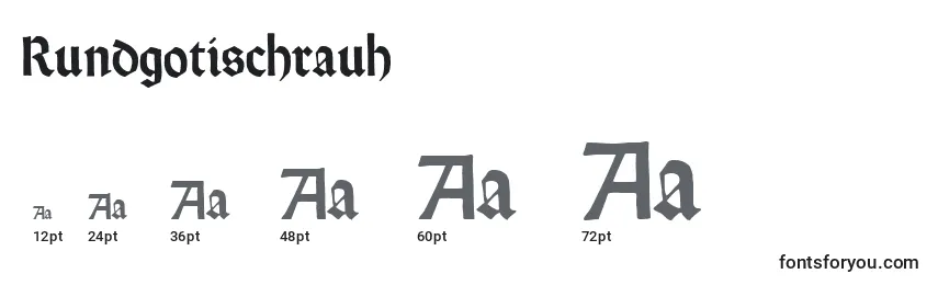 Размеры шрифта Rundgotischrauh