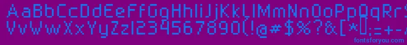 フォントSuperbly1002 – 紫色の背景に青い文字