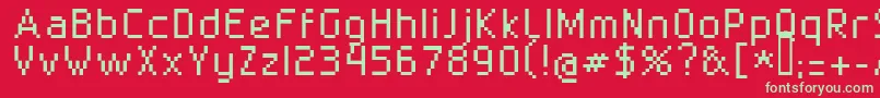 フォントSuperbly1002 – 赤い背景に緑の文字