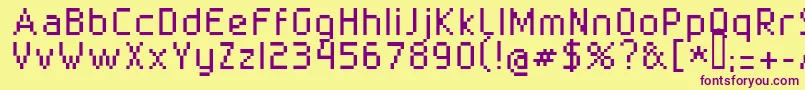 Superbly1002-fontti – violetit fontit keltaisella taustalla
