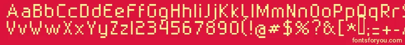 Superbly1002-fontti – keltaiset fontit punaisella taustalla