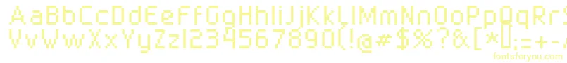 フォントSuperbly1002 – 白い背景に黄色の文字