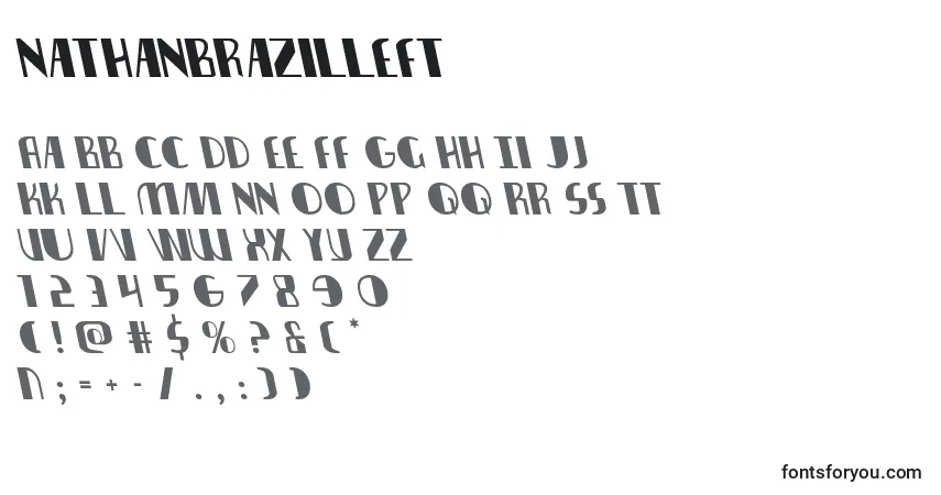 Шрифт Nathanbrazilleft – алфавит, цифры, специальные символы