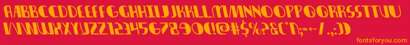 フォントNathanbrazilleft – 赤い背景にオレンジの文字