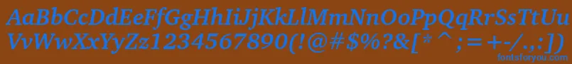 CharterBoldItalicBt Font – Blue Fonts on Brown Background