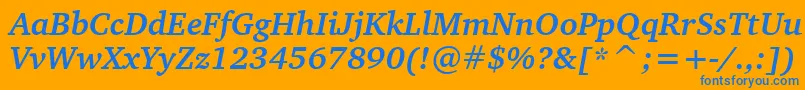 CharterBoldItalicBt Font – Blue Fonts on Orange Background