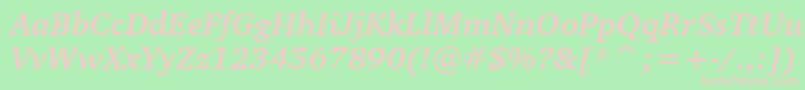 CharterBoldItalicBt Font – Pink Fonts on Green Background