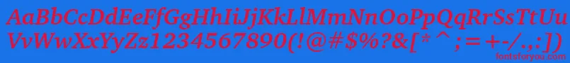 CharterBoldItalicBt Font – Red Fonts on Blue Background