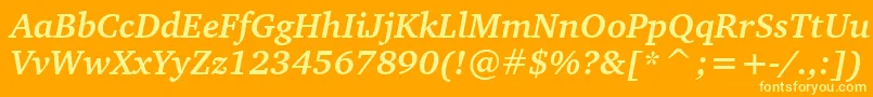 CharterBoldItalicBt Font – Yellow Fonts on Orange Background