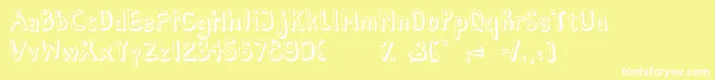 Шрифт HabanaViejaDemo – белые шрифты на жёлтом фоне