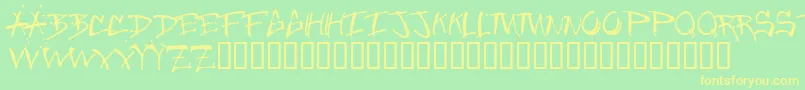 Weitere Informationen zur Jungle Clean-Schriftart Jungle Clean-Schriftart – Gelbe Schriften auf grünem Hintergrund