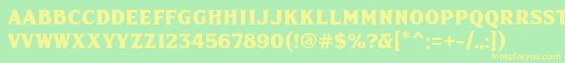 Fhadevannc Font – Yellow Fonts on Green Background