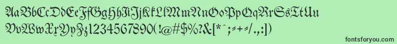 フォントNeuetheuerdankfrakturunz1a – 緑の背景に黒い文字