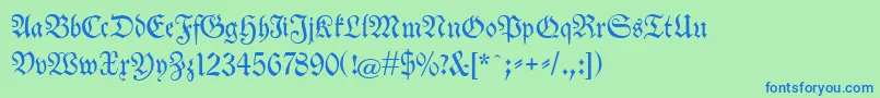 フォントNeuetheuerdankfrakturunz1a – 青い文字は緑の背景です。