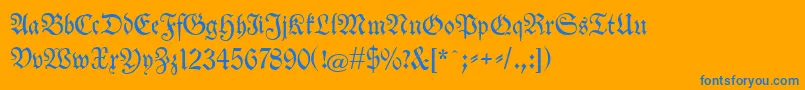 Neuetheuerdankfrakturunz1a Font – Blue Fonts on Orange Background