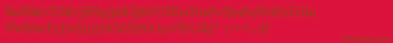 Neuetheuerdankfrakturunz1a Font – Brown Fonts on Red Background