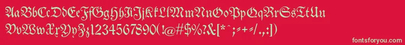 Neuetheuerdankfrakturunz1a Font – Green Fonts on Red Background