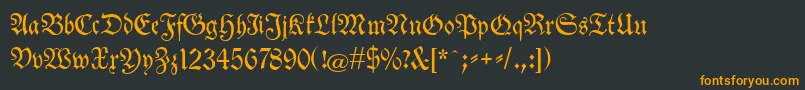 フォントNeuetheuerdankfrakturunz1a – 黒い背景にオレンジの文字