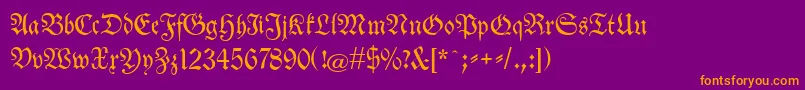 Neuetheuerdankfrakturunz1a Font – Orange Fonts on Purple Background