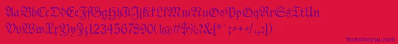 Neuetheuerdankfrakturunz1a Font – Purple Fonts on Red Background