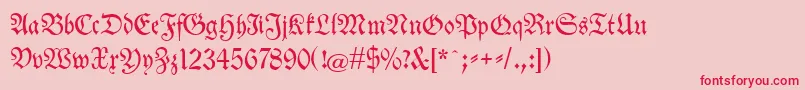 Neuetheuerdankfrakturunz1a Font – Red Fonts on Pink Background