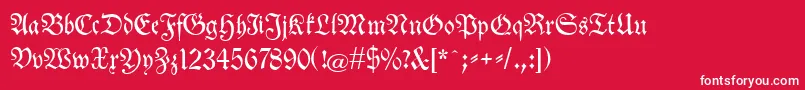 Neuetheuerdankfrakturunz1a Font – White Fonts on Red Background