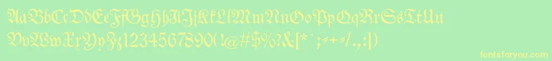 Neuetheuerdankfrakturunz1a Font – Yellow Fonts on Green Background