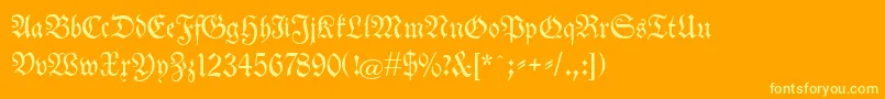 Neuetheuerdankfrakturunz1a Font – Yellow Fonts on Orange Background