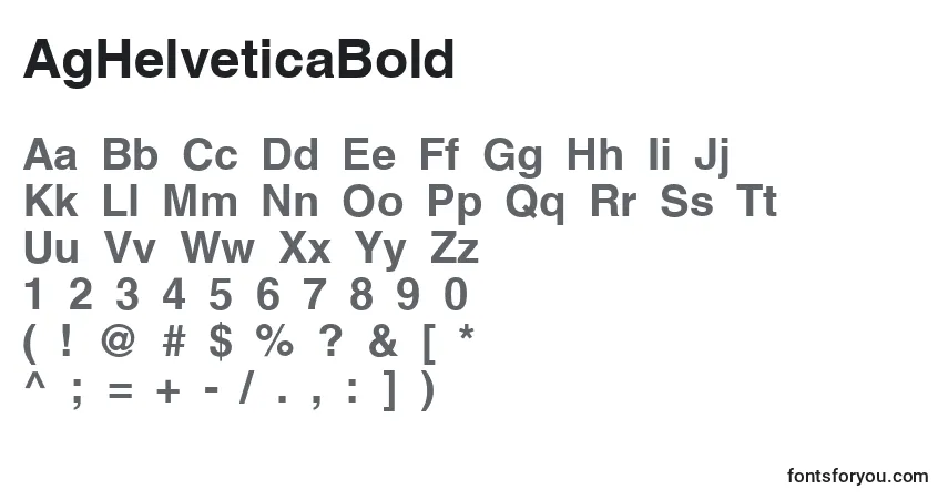Schriftart AgHelveticaBold – Alphabet, Zahlen, spezielle Symbole