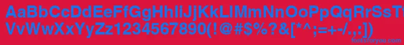 フォントAgHelveticaBold – 赤い背景に青い文字