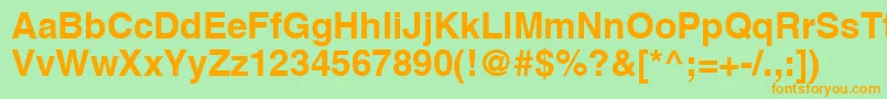 AgHelveticaBold Font – Orange Fonts on Green Background