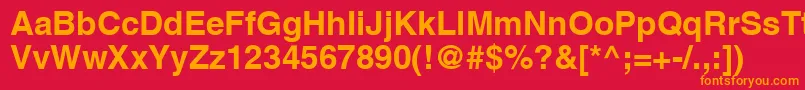 AgHelveticaBold Font – Orange Fonts on Red Background