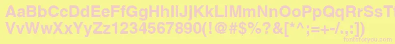 AgHelveticaBold Font – Pink Fonts on Yellow Background